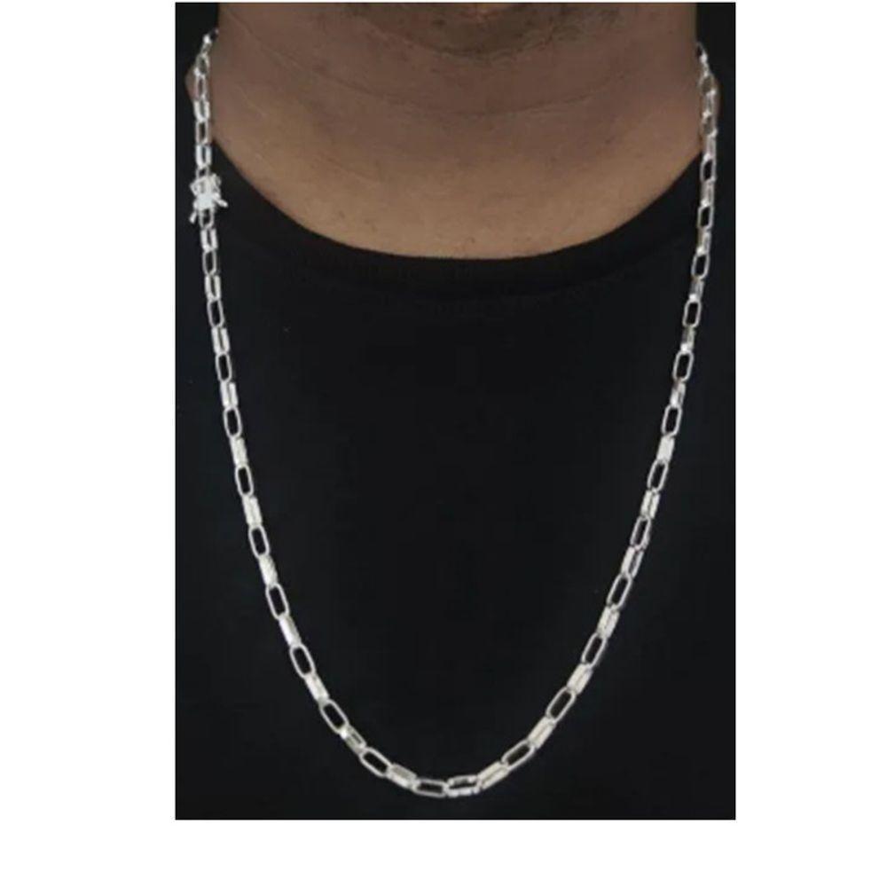 Cordão Corrente 4mm Prata 925 Fecho Gaveta - 1