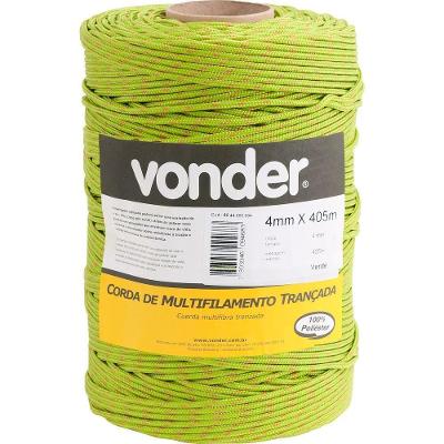 Corda Multifilamento Trançada 12,0mm 11,0kg 111 Metros Verde
