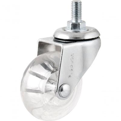 Rodizio Giratório 2 Leve 35kg Poliuretano Transparente Pino