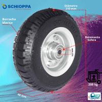 Roda Borracha Maciça 250-4 Rol. Esfera Eixo 1/2 Pol. 200kg - 2