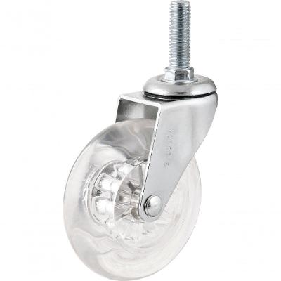 Rodizio Giratório 1.3/8 Leve 20kg Poliuretano Transparente