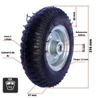 Roda Pneu 250-4 Carrinho De Carga 4 Lonas 5/8 Rol.esfera - 2