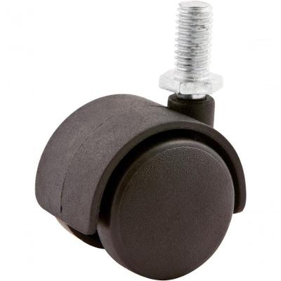 Rodizio Giratório Duplo 60Mm 30Kg Nylon Pino Rosca 10X15Mm R