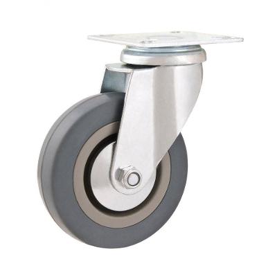 Rodizio Giratório 4 Média 55kg Núcleo Pvc Borracha Cinza Rg