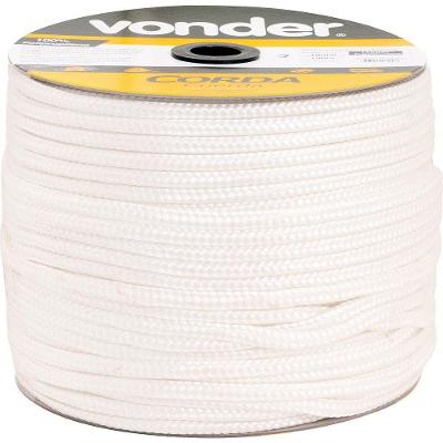 Corda Multifilamento Trançada 10,0Mm 8,0Kg 190 Metros Branca