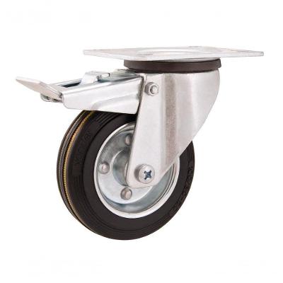 Rodizio Giratório Com Freio 5 Média 140kg Núcleo Chapa Borr