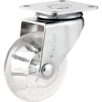 Rodizio Giratório 2 Leve 35Kg Poliuretano Transparente - Vo