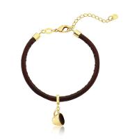 Pulseira De Couro Vl Café Com Xícara Revestida Em Ouro. - 1