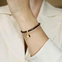 Pulseira De Couro Vl Café Com Xícara Revestida Em Ouro. - 5