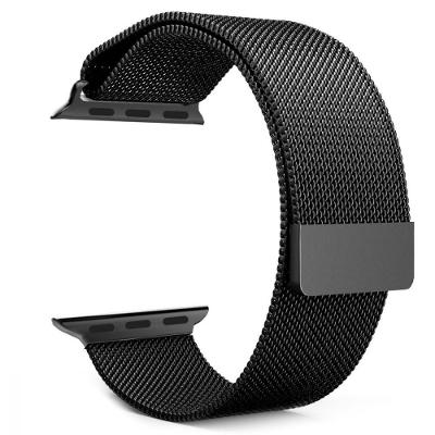 Pulseira Milanese Apple Iwo 8 9 10 38mm 40mm Aço Preto