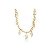 Pulseira Com Pequenos Pingentes De Árvore Da Vida Folheado E - 1