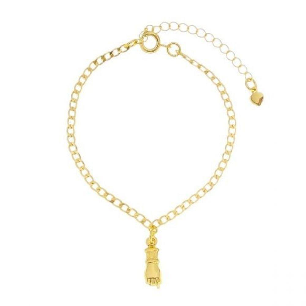 Pulseira Infantil com Pingente de Figa Banhado a Ouro - 1