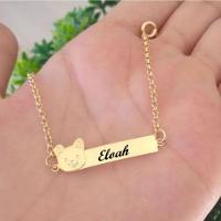 Pulseira Infantil Chapinha Com Ursinho Em Banho De Ouro - 1