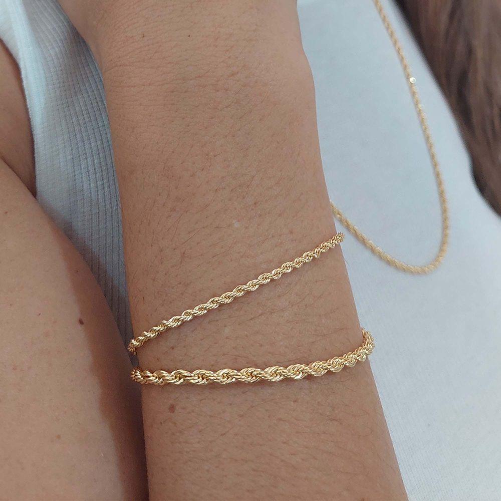 Pulseira Cordão Baiano 3,0 Folheado Em Ouro 18K - 2