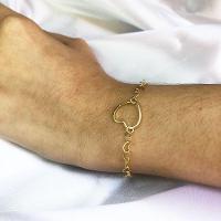 Pulseira De Corrente De Corações Folheado Em Ouro 18K - 3