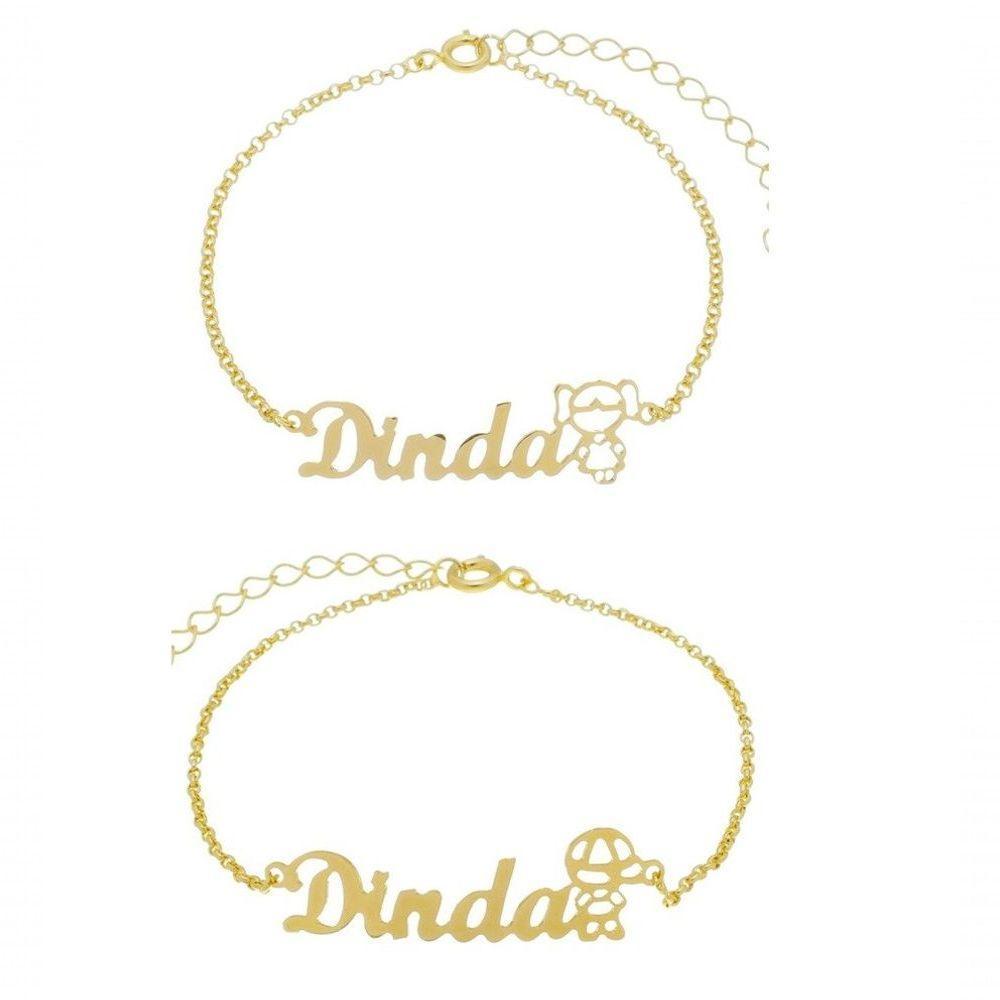 Pulseira Madrinha Dinda Banhada A Ouro 18k - 2