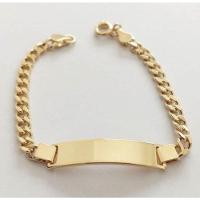 Pulseira Infantil Chapinha Groumet Em Banho De Ouro - 2
