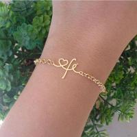 Pulseira Coração + Fé Banhado A Ouro - 1