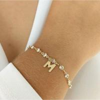 Pulseira Ponto De Luz Letra Inicial Banho De Ouro Personalizada - 2