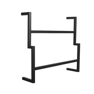 Porta Toalha de Rosto Industrial Metálico Preto 35cm