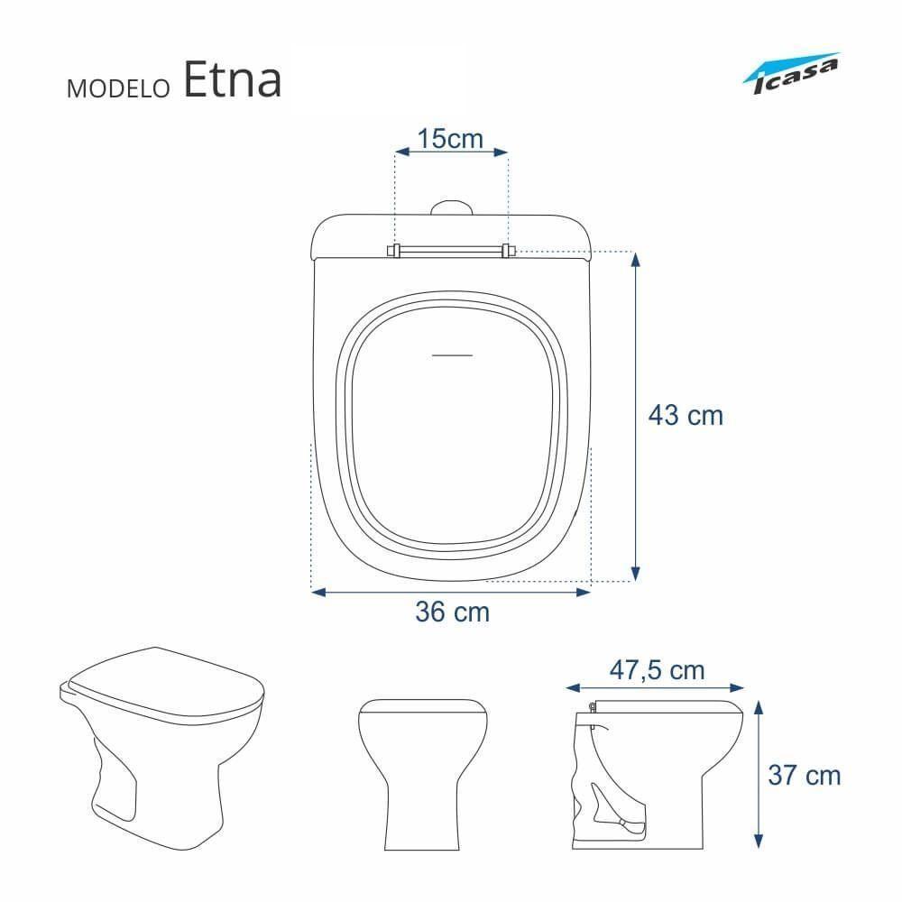 Assento Sanitário Poliéster Etna Branco Icasa - 3