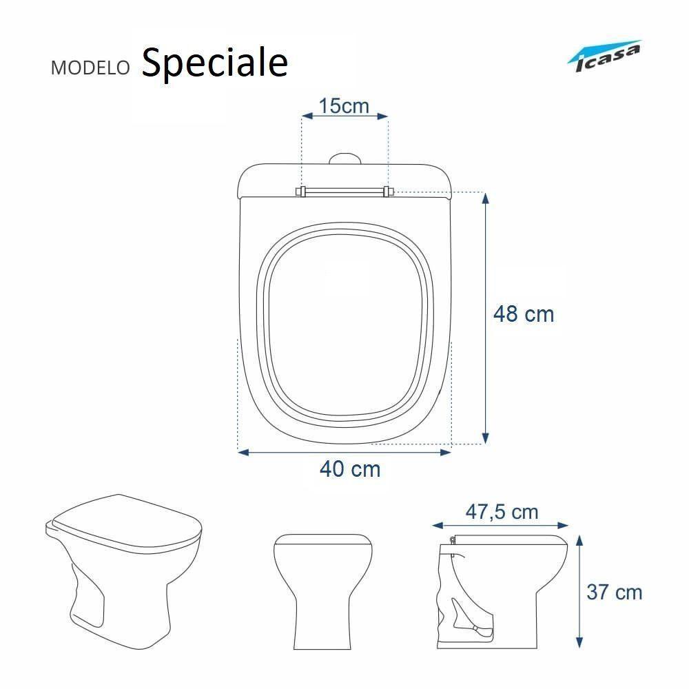 Assento Sanitário Poliéster Luna Speciale Branco Icasa - 4