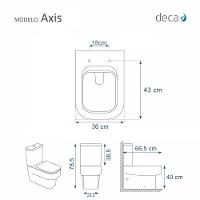 Tampa de Vaso Poliéster Axis Branco para Bacia Deca 6lpf