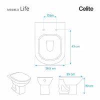 Tampa de Vaso Poliéster Life Branco Para Bacia Celite - 3