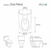 Tampa de Vaso Poliéster One Piece Branco para Bacia Deca - 2