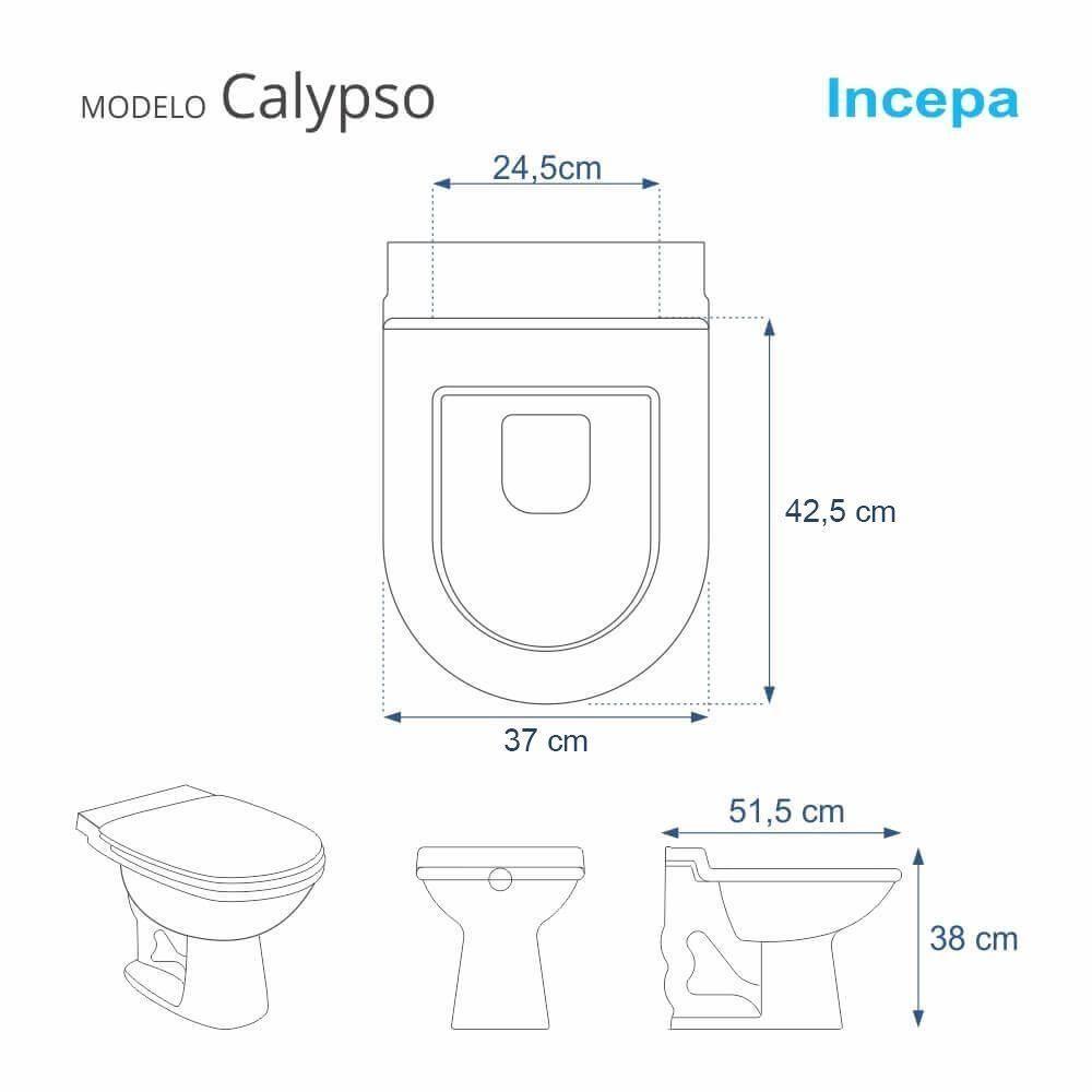 Assento Sanitário Poliéster Calypso Branco Incepa - 3