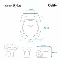 Assento Sanitário Stylus Amarelo Terra para Vaso Celite - 4