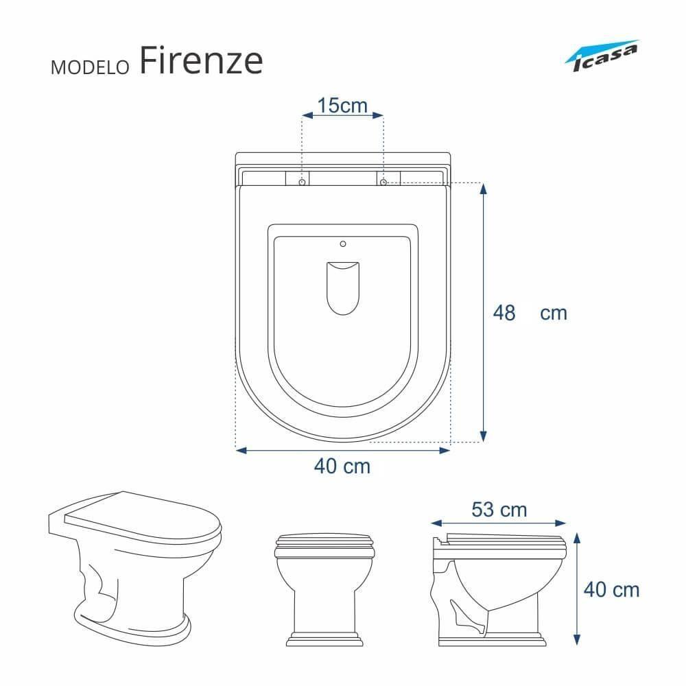 Assento Sanitário Poliéster Firenze Branco Icasa - 4