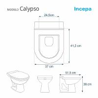 Assento Sanitário Calypso Bone Bege para Vaso Incepa - 3