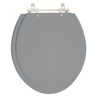 Tampa De Vaso Em Mdf Fiori Cinza Escuro Para Bacia Fiori
