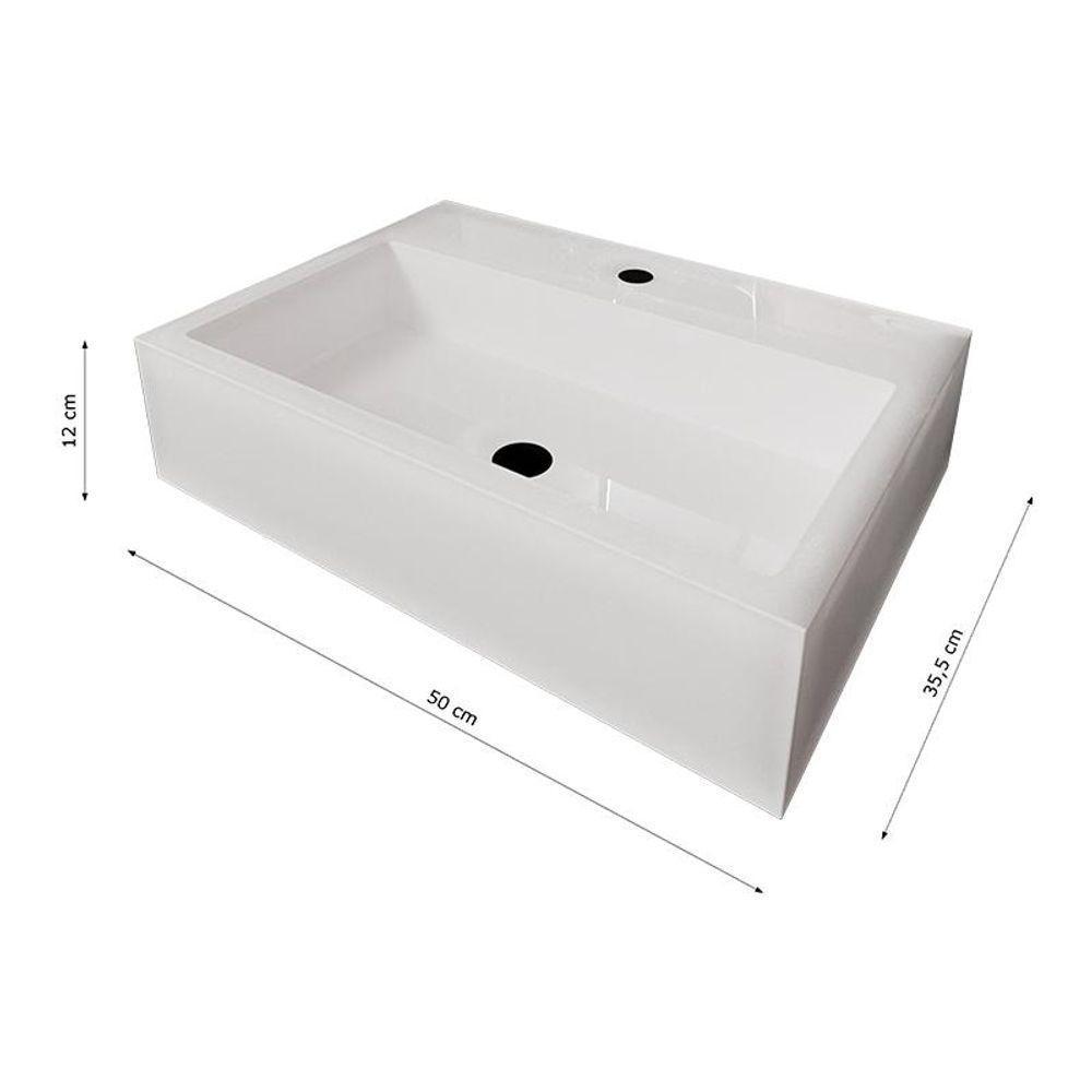 Cuba Pia Banheiro Suprema Com Torneira Dl04 E Valvula Abs Branco Branco - 3