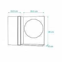 Armário Banheiro com Espelho Redondo Vermelho Barra Vertical - 2