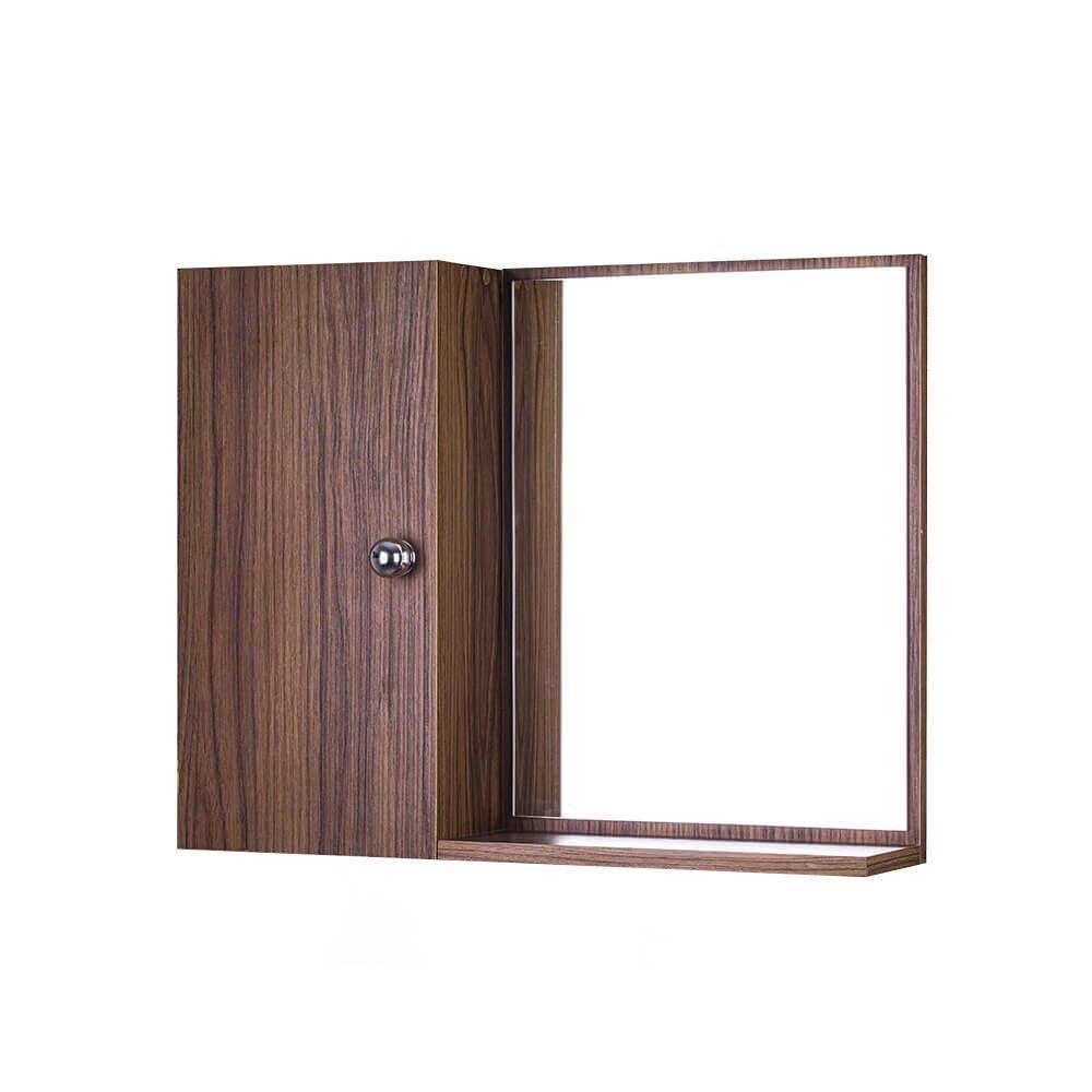 Armário de Banheiro Madeira Escura com Espelho - 1