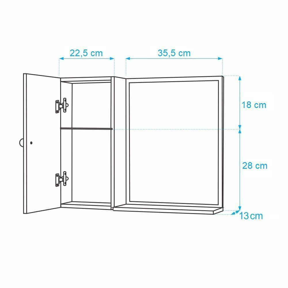 Armário de Banheiro Madeira Escura com Espelho - 2