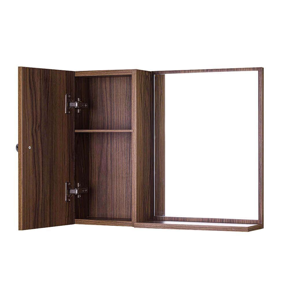 Armário de Banheiro Madeira Escura com Espelho - 4