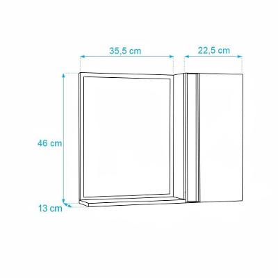 Espelho para Banheiro com Armário Branco Barra Vertical