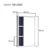 Armário para Banheiro com Espelho Milano Branco com Marinho - 3