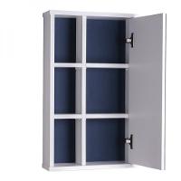 Armário para Banheiro com Espelho Milano Branco com Marinho