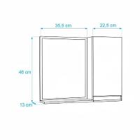 Espelho para Banheiro com Armário Branco Puxador Metal - 2