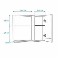 Espelho para Banheiro com Armário Branco Puxador Metal - 4