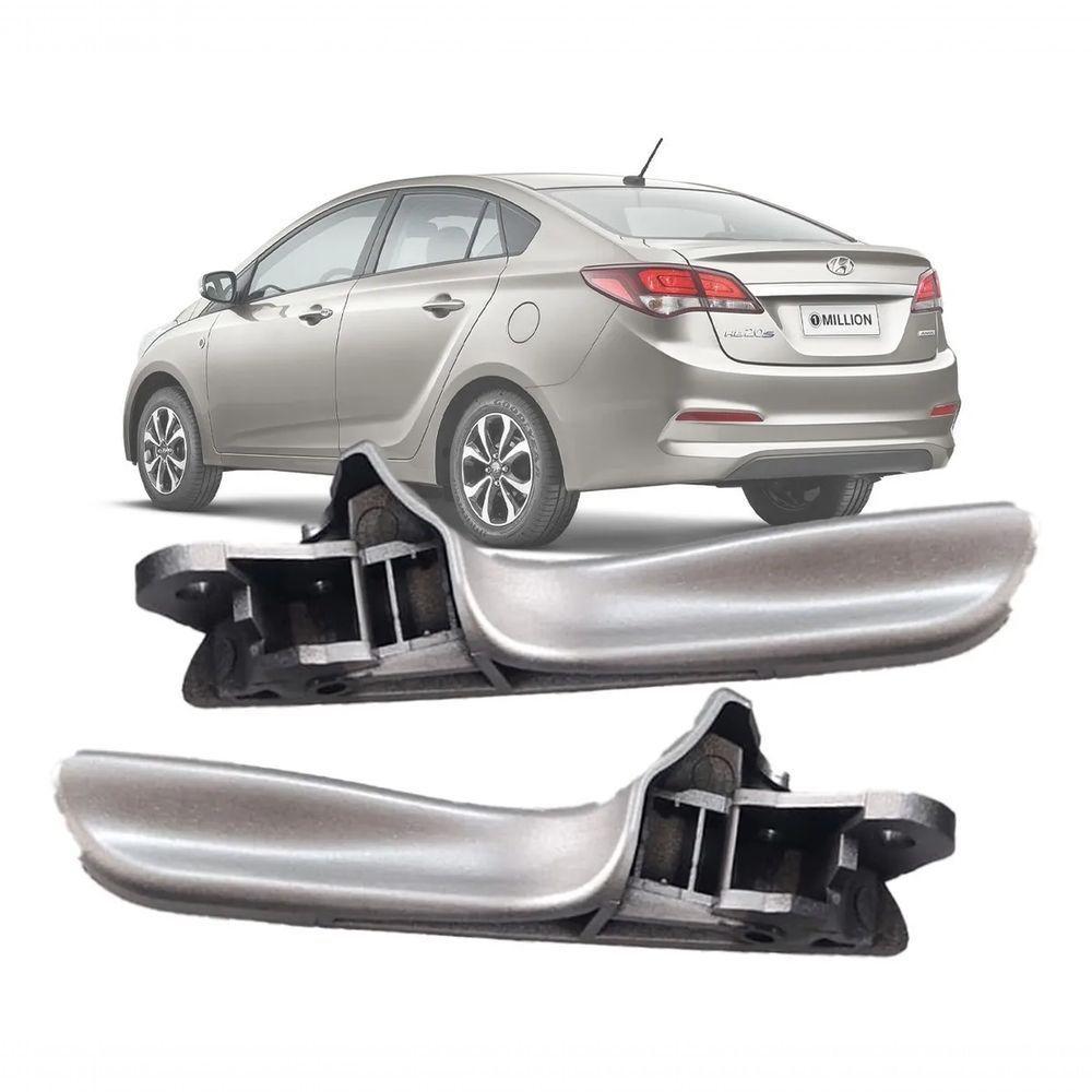 Par Gatilho Puxador Maçaneta Interna Hb20 Hb20 Sedan Prata - 9