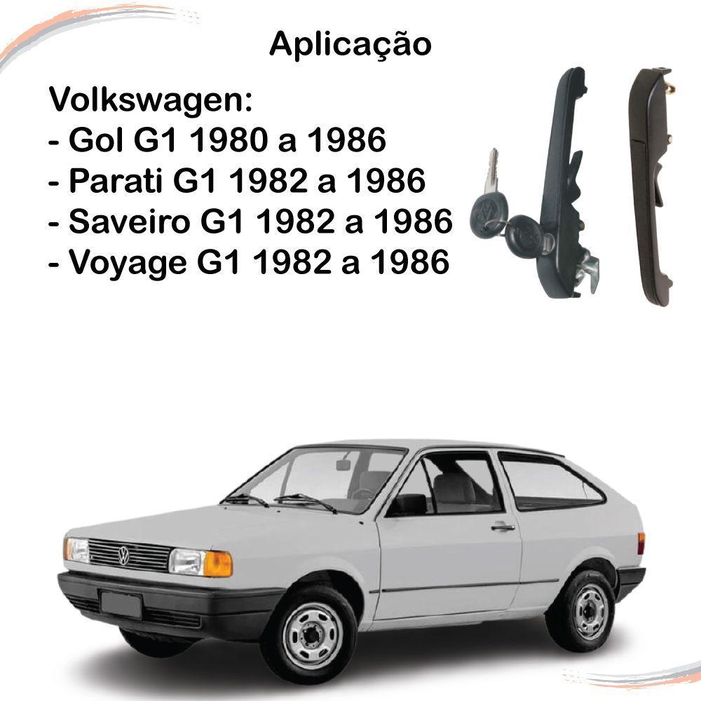 Par Maçaneta Ext Friso Preto C/ Chave Gol Parati G1 80 A 86 - 4