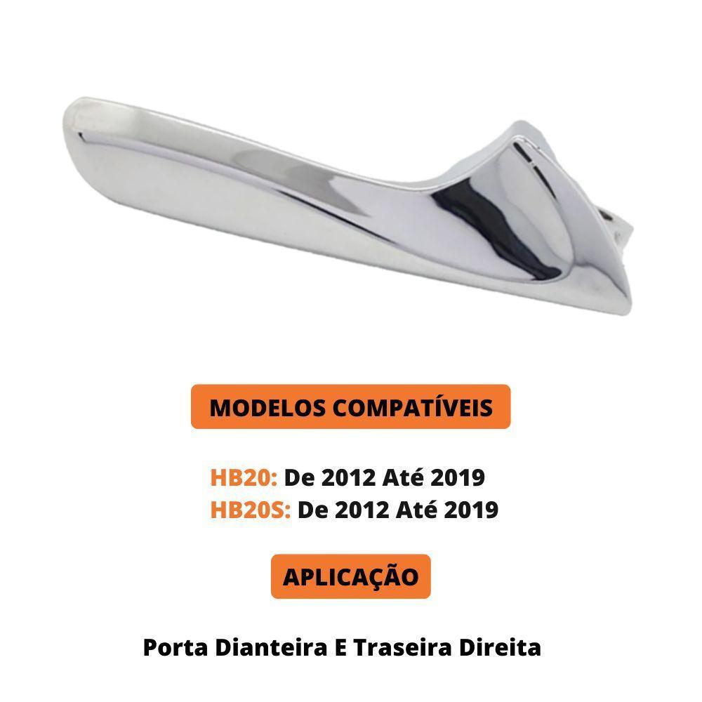 Macaneta Interna Hb20 E Hb20s 2009 A 2012 Gatilho Cromado - 4