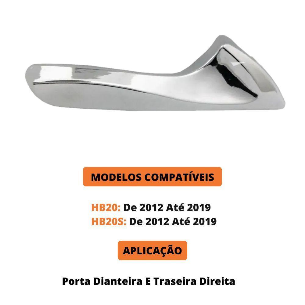 Maçaneta Interna Gatilho Hb20 Prata Hb20s Lado Direito Porta - 4