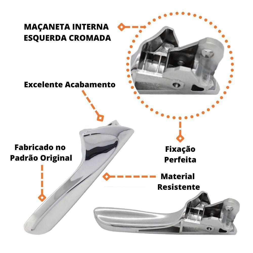 Gatilho Maçaneta Interna Hb20 Cromada Hb20s Lado Esquerdo - 4