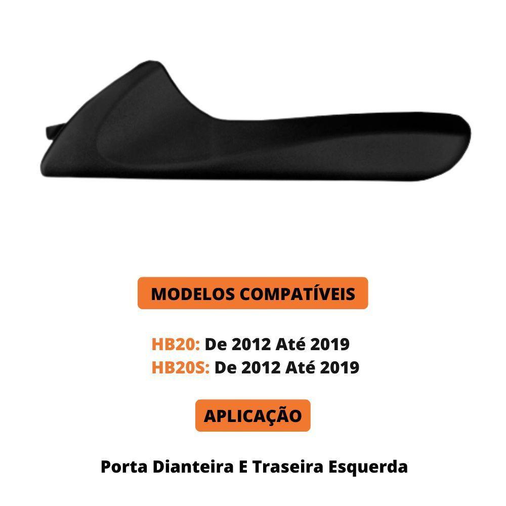Gatilho Maçaneta Interna Hb20 Preta Hb20s Lado Esquerdo - 4